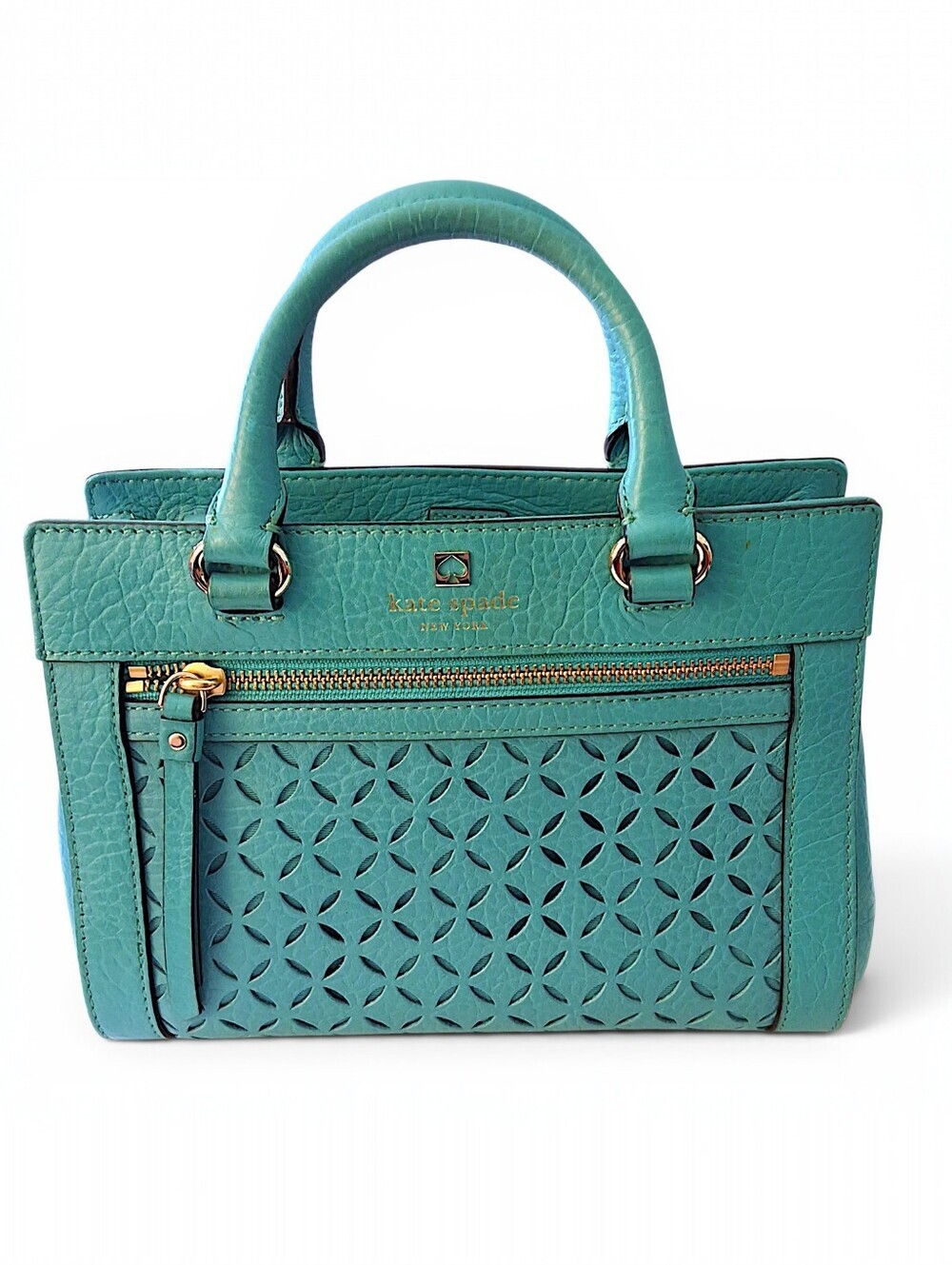 Kate Spade New York Turquoise Pebbled Leather Satchel Crossbody 💙